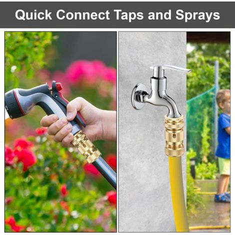 Raccord Tuyau - Laiton - 1/2 Pouces - Pour Arrosage Jardin - Lot De 4 (1/5)