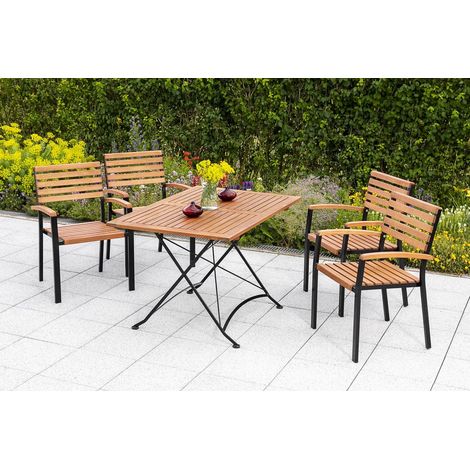 Schlossgarten Set 5tlg 4 Sessel Klapptisch 120x80cm