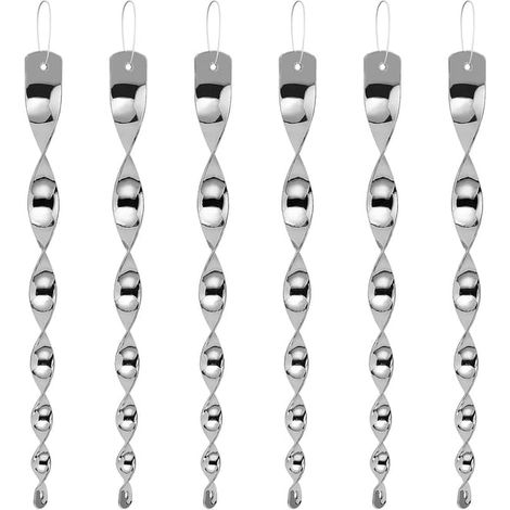 Lot de 6 épouvantails réfléchissants en spirale de 30 cm, effet miroir, pour la protection des oiseaux en extérieur (1/5)