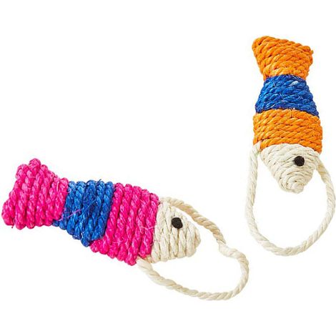 1 griffoir pour chat, forme de poisson, sisal naturel, 12 cm, pour chats d'intérieur (1/5)