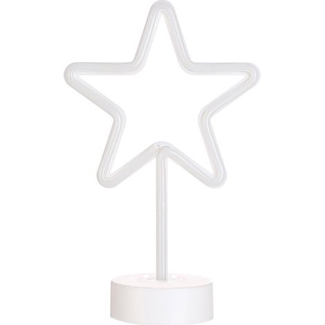 Étoile Néon - 30 x 19 x 10 cm - Alimentation Batterie AA ou USB - Décoration Intérieure et Extérieure - Luminaire Ornemental - 1 Pièce (1/4)