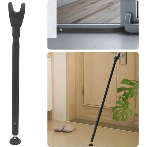 Barre de sécurité pour porte coulissante en verre, terrasse, appartement, barricade (noir) (1/5)