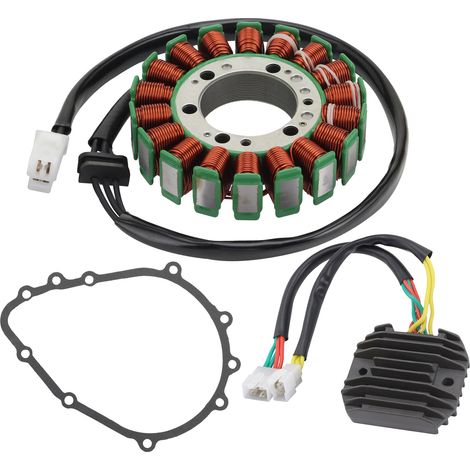 The three-piece coil set and stator paper pad rectifier are suitable for ZX-6R, ZX636, 2005-2006, and ZX600. (1/4)