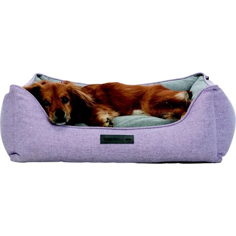 Bett Lona, eckig 80 x 60 cm, rosa/grau