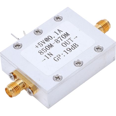 Amplificateur RF LNA à faible bruit 850‑870 MHz, gain de 19 dB, interface SMA K, boîtier en aluminium (1/5)