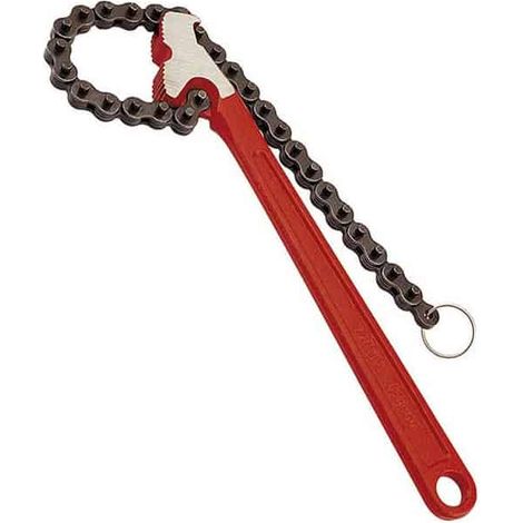 Virax – Clé à chaîne 4'' double denture – Inversion de serrage sans changement de clé – Outil maniable pour espaces restreints