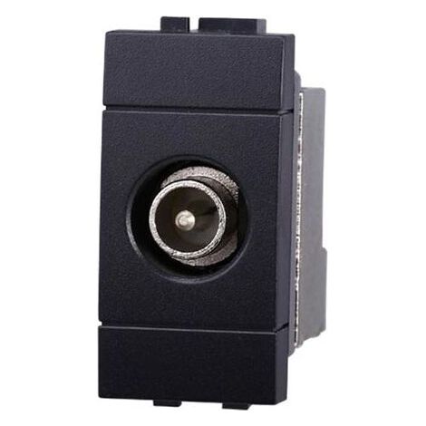Prise coaxiale TV Direct connecteur male compatible Bticino Livinglight couleur noir