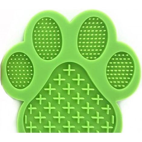 Fressmatte für Hunde – Leckmatte – Anti-Schlingen-Matte – Matte für Hunde, die beim Fressen schnüffeln – Matte für langsames Fressen – Pfotenabdruck-Design – Grün (1/5)