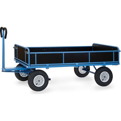 Fetra Handpritschenwagen mit Bordwänden, mit Luft-Bereifung, 2000x1000 mm (1/4)