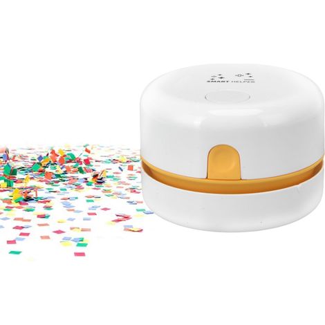Aspirateur de Table Rechargeable Mini USB 18650 Batterie 600mAH Blanc (1/5)