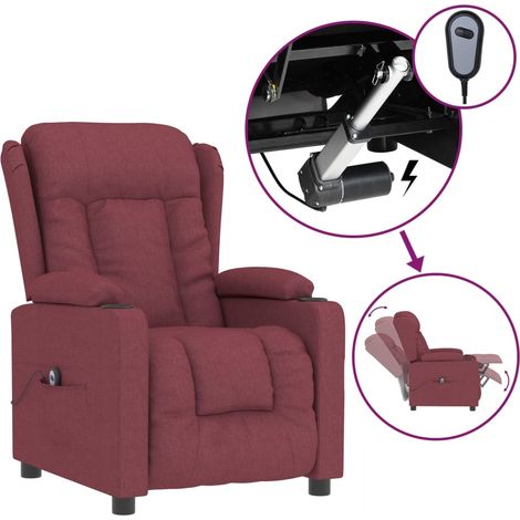 Maison Exclusive - Relaxsessel Elektrisch Weinrot Stoff (1/5)