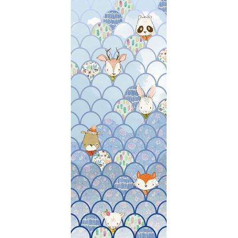 Papier peint panoramique enfant Panneau Shelly Bluewave (1/4)