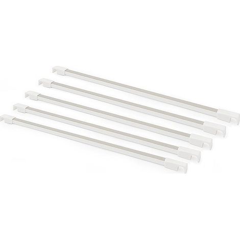 HERRAJES ALK kit.5barras pantalonero blanco goma gris l458 , Juego de 5 barras portapantalones para adaptar al bastidor.El bastidor debe tener las mismas medidas que las