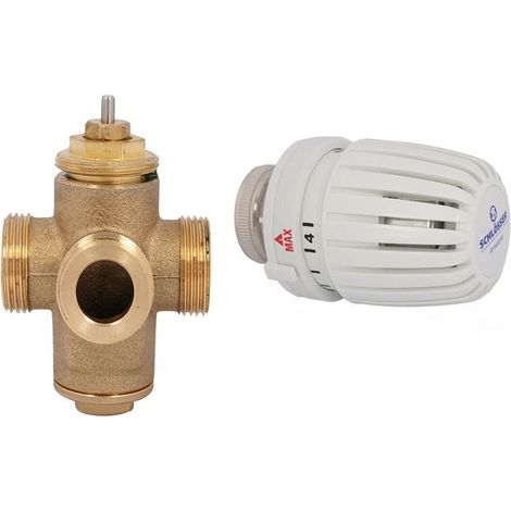 JS DREIWEGE-THERMOSTATVENTIL-SET HK-ANSCHL.RE, 3x3/4"AG, SYMMETR.
