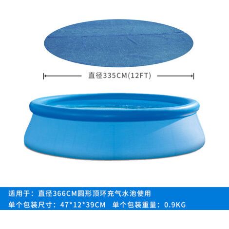 12ft Round Pool Sun Protection Tarpaulin Weather Resistant Foldable Energy Saving Pool Cover