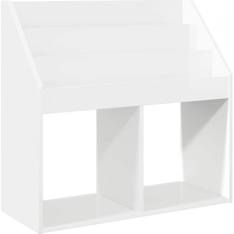 vidaXL Kids Bookshelf High Gloss White 72.5 x 29.5 x 69 cm