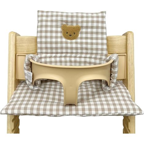 Coussin antidérapant pour chaise haute Stokke Tripp Trapp : ensemble de revêtement stratifié et coton biologique, lavable et fixation facile (1/5)