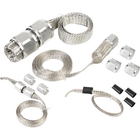 Kit de gaine tressée pour tuyau de voiture universel, tuyau de chauffage à carburant et vide, couleur argentée (1/5)