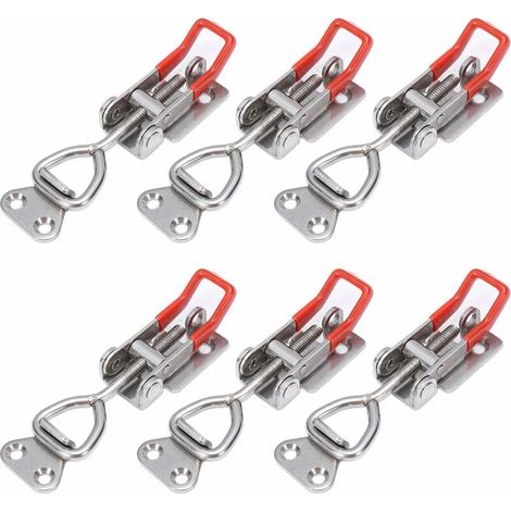 6PCS Toggle Latch Metal Clasp Adjustable Lever Latch for Box, 100kg/220lb Load Capacity Quick Latch Clamping Cap for Case, Box, Trunk, Cabinet (1/5)