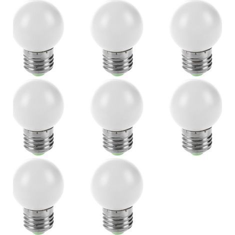 Convient pour 8 ampoules LED E27, boîtier en plastique blanc (0,5 W, blanc) (1/4)