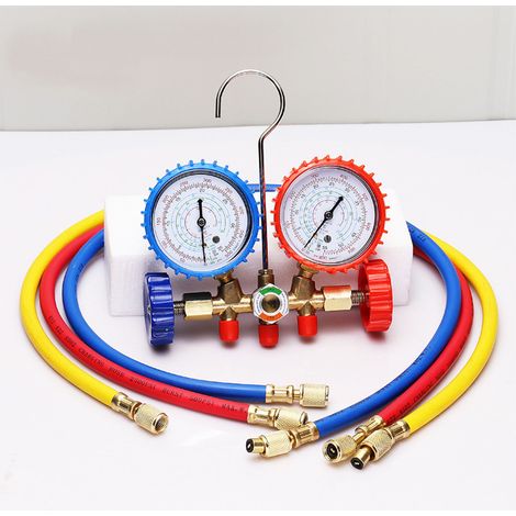 Kit d'outils pour climatisation au fluorure, ensemble d'outils en alliage fluoré, ensemble de manomètres pour climatiseur, kit d'entretien automobile (1/5)