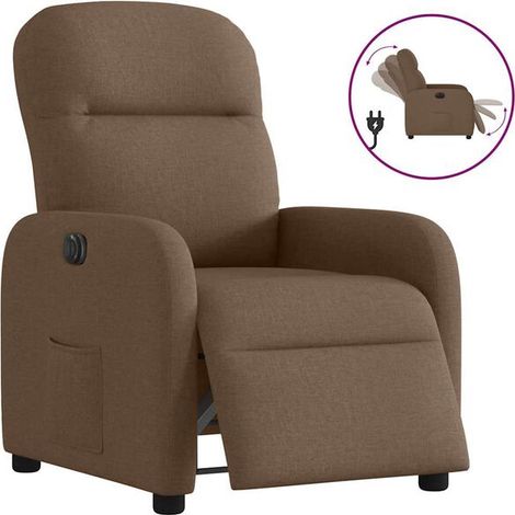 Fauteuil inclinable électrique en tissu marron (1/5)