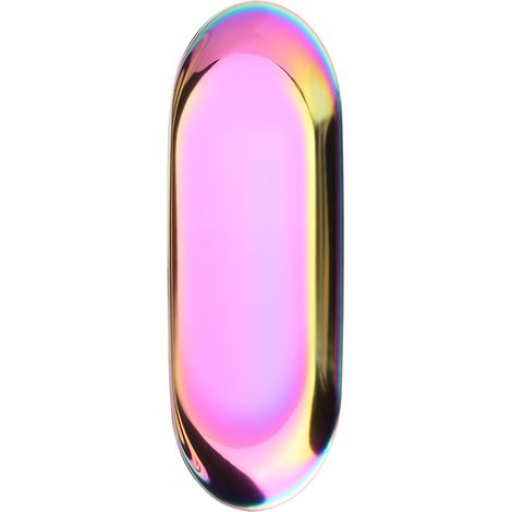Nordische Aufbewahrungsschale aus Edelstahl, Kosmetik- und Schmuckhalter, Kuchenplatte fürs Büro (Regenbogen S) (1/5)