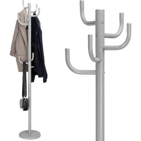 Perchero de pie Wiktor - 175 cm, gris (1/5)