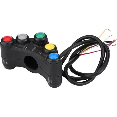 Jeffergarden Interrupteur de guidon compact pour moto, phare 12 V 22 mm durable, design élégant, compatible avec motoneiges, quads et scooters