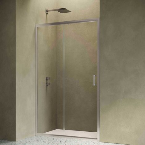 Siro - Duschabtrennung für Nische 120 cm 1 chrom/transparente Schiebetür