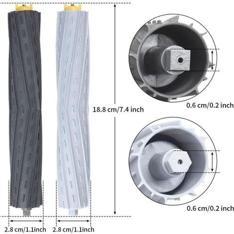 2 Kit Brosses en Caoutchouc pour iRobot Série 800 & 900 Aspirateur Robot, Brosse à Rouleau de Rechange pour Roomba 850 860 861 866 870 880 890 960 980 (1/3)