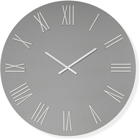 Orologio rotondo D60 cm in cristallo satinato Fume' e numeri Argento - WAYNE