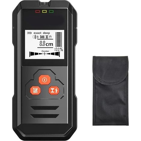 Détecteur de métaux pour adultes et enfants Détecteur de métal Backlit Black Acteur Detecteur de bois Câble Fil Scanner mural Tracker Tracker LCD HD Affichage sonnerie Haute précision ( Color : Zwart (1/5)