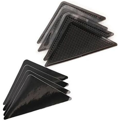 Antidérapant Tapis,Rug Grippers 8 Pcs Triangulaires Antidérapant pour Tapis,Anti Curling Carpet Grippers Coin,Lavable et Réutilisable Sticker Tapis Antidérapant pour Tous Les Sols Lisses