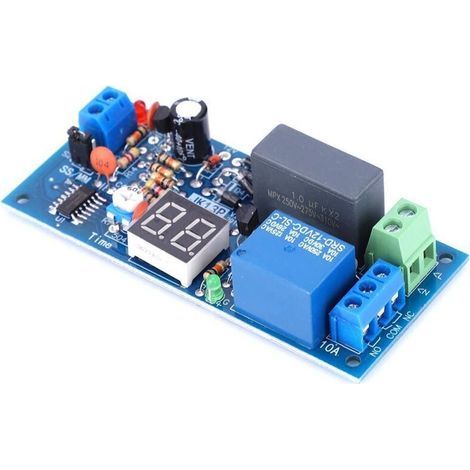 Modulo relè temporizzatore CA 220 V, circuito stampato di attivazione relè temporizzatore con ritardo, intervallo di tempo 1-99 secondi/1-99 minuti (1/4)