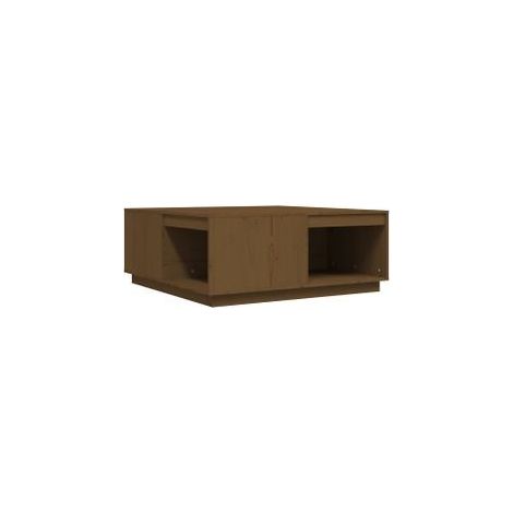 Table basse Marron miel 100x101x40,5 Bois massif de pin (1/5)