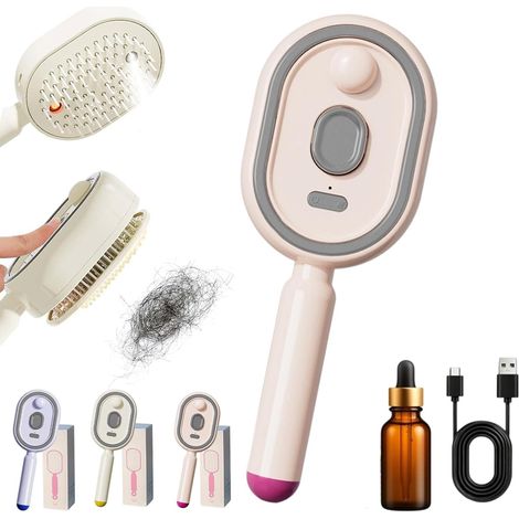 Brosse à cheveux à vapeur, brosse à cheveux électrique et de massage, brosse à cheveux électrique de massage à la vapeur, brosse de soin des cheveux, brosse à vapeur électrique démêlante rechargeable (1/5)