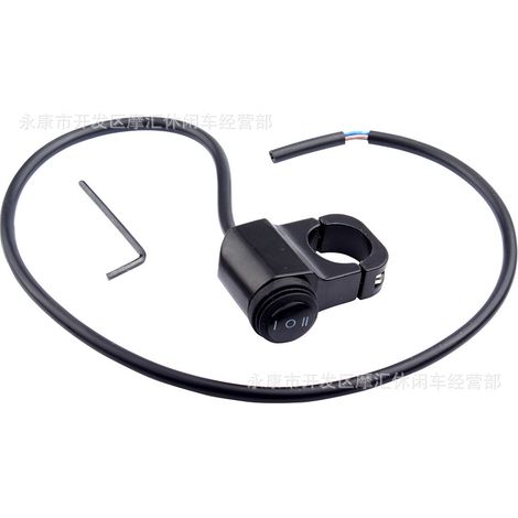 Motorcycle ATV four-wheel beach buggy off-road vehicle accessories aluminum alloy headlight retro power switch black 22mm (1/5)