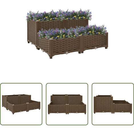 Pflanzbeet - Hochbeet 80x80x38 cm Polypropylen (1/5)