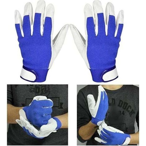 Gants De Soudage, Gant en Cuir Résistant À La Chaleur pour Soudeur Tig/Griller/Barbecue/Four/Cheminée/Poêle À Bois, Gants de Jardinage de Protection du Travail (1 Paires) (1/5)