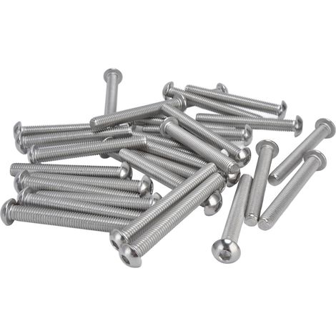 Vis M10x80 Tête Cylindrique Hexagonale Creuse, Lot de 30 Vis Inox A2 Filetage Gros Pas, Kit de Boulonnerie Résistante pour Assemblage (1/5)