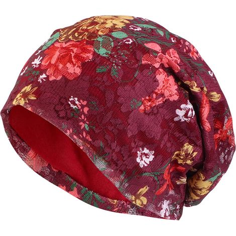 Bonnet Chimio - Coton Dentelle Respirant - Pour Perte De Cheveux Et Chimiothérapie - 1 Pièce (1/5)