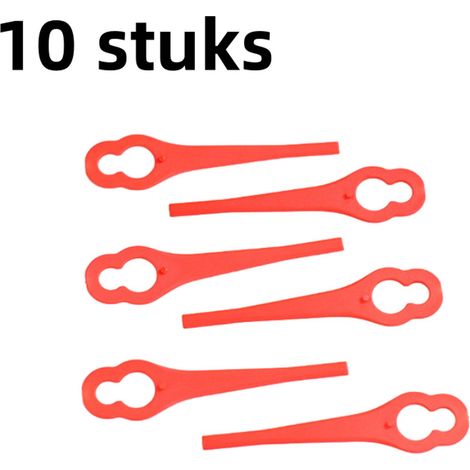 Lot de 10 lames en plastique pour tondeuses à gazon - Lames de jardin - Rouge (1/5)