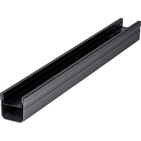 Entwässerungsrinne für Kies Schwarz Aluminium 1000 x 100 x 100 mm (1/5)