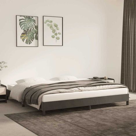 vidaXL Estructura cama sin colchón terciopelo gris oscuro 200x200 cm (1/5)