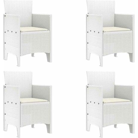 Lot de 4 Chaise de jardin,Chaise d'extérieur Blanc 53 x 49 x 85 cm PP CFW3331419 (1/5)