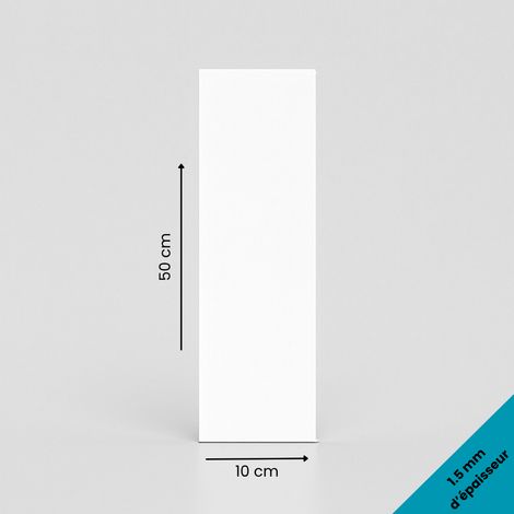 Plaque plastique PVC blanc rigide 1,5 mm - Format 500 x 100 mm - Panneau à la découpe