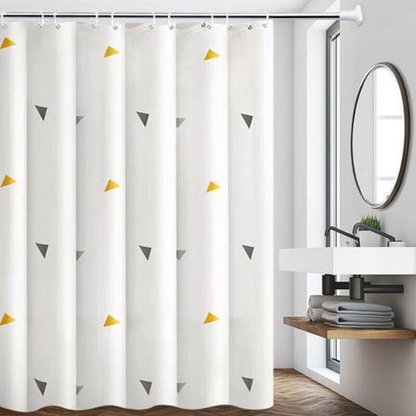 Rideau de Douche Salle de Bain Géométrique "Océan" - Style Plage Abstrait Imperméable - 60 x 70 Pouces - Accessoire Décoratif de Baignoire (1/4)