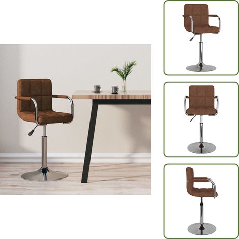 vidaXL Tabouret de bar Marron Tissu (1/5)