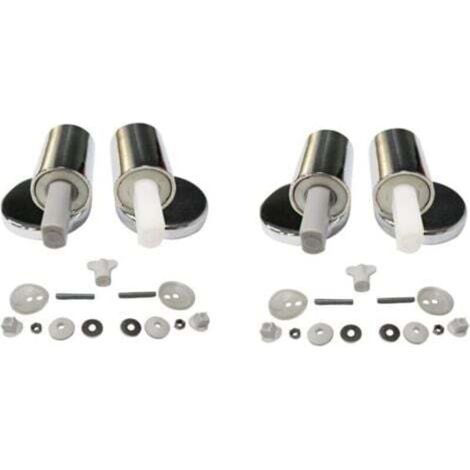 Set di 2 kit di ricambio per sedili WC tradizionali e moderni con cerniere a chiusura ammortizzata e a sgancio rapido, cerniere a fissaggio superiore